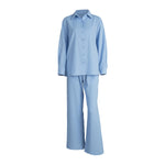 Load image into Gallery viewer, Cotton Cardigan Pajama Set Women Blue N5A388