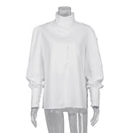 Load image into Gallery viewer, Mandarin Collar Office White Shirt Women N6C135