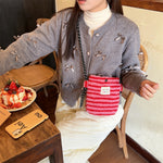 Load image into Gallery viewer, Rainbow Dots Plush Bag Women Cute Shoulder Crossbody S5P876