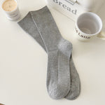 Load image into Gallery viewer, Solid Color Ribbed Crew Socks Women Cotton Stackable M5A309