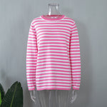 Load image into Gallery viewer, Classic Striped Knit Retro Crew Neck Pullover Top N6A138