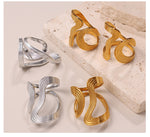 Load image into Gallery viewer, Minimalist Ring Steel 18K Gold Irregular S5P015