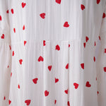 Load image into Gallery viewer, Heart Textured Print Patchwork Long Dress Women N6A061