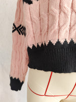 Load image into Gallery viewer, Cropped V Neck Jacquard Sweater Women Streetwear N5A874