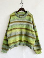 Load image into Gallery viewer, Tie Dye Stripe Pullover Gradient Faux Mink Knit N5A835