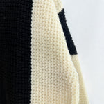 Load image into Gallery viewer, Oversized Stripe Knit Sweater Women Pink Black Color N5A831