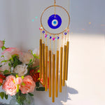 Load image into Gallery viewer, Boho Evil Eye 9-Tube Wind Chime Garden Hanging Decor N6F303