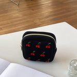 Load image into Gallery viewer, Cherry Embroidered Polyester Jewelry Pouch N6J276