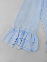 Load image into Gallery viewer, Light Blue Chiffon Cape Dress Women Half High Neck N5A925