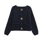 Load image into Gallery viewer, Round Neck Long Sleeve Knit Cardigan Women N5A575