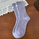 Load image into Gallery viewer, Thick Thermal Crew Socks Wool Blend Striped Cuffed M5A304