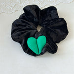 Load image into Gallery viewer, Plush Heart Scrunchy Women Large 17cm Velvet Hair Tie S5P778