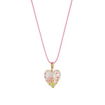 Load image into Gallery viewer, Enamel Drop Heart Necklace Glass Pendant Handmade S5P886