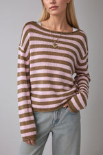 Load image into Gallery viewer, Striped Color-Block Loose Pullover Sweater Women N6H287