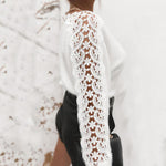 Load image into Gallery viewer, V Neck Lace Panel Knit Top Women Multiple Colors N5A594