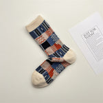 Load image into Gallery viewer, Color Block Plaid Socks Women Mid Calf Retro Check M5A016