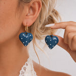 Load image into Gallery viewer, Womens Polka Dot Heart Hoop Earrings N6K158
