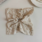 Load image into Gallery viewer, Linen Handmade Sequin Beaded Square Scrunchie N6F139