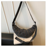 Load image into Gallery viewer, Women's Washed Denim Dumpling Crossbody Bag N6J197