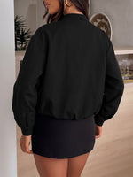 Load image into Gallery viewer, Streetwear Solid Cropped Bomber Jacket Women N6H293