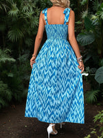 Load image into Gallery viewer, Multicolor Rustic Beach Smocked Slim Dress Women N5A963