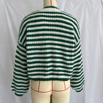Load image into Gallery viewer, Retro Stripe Knit Top Loose Fit Round Neck Sweater N5A837