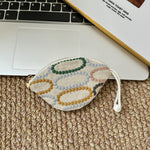 Load image into Gallery viewer, Pull String Embroidered Key Pouch Women N6B118