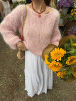 Load image into Gallery viewer, Pink Knit Sweater Women Loose Fit Top Fall Winter N6A188