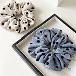 Load image into Gallery viewer, Velvet Polka Dot Scrunchy Women Retro Hair Tie S5P765