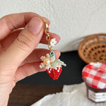 Load image into Gallery viewer, Handmade Strawberry Flower Zipper Pull Charm N6D048