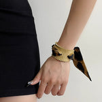 Load image into Gallery viewer, Vintage Gold Scarf Open Cuff Bangle Wide Statement N6F288