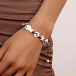 Load image into Gallery viewer, Ceramic Bracelet Braided Starfish Floral Marine Motif S5P177