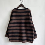 Load image into Gallery viewer, Off Shoulder Stripe Knit Sweater Women Loose Fit N5A845