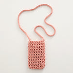 Load image into Gallery viewer, Hand Knit Mesh Crossbody Phone Pouch Cotton Polyester S5P302