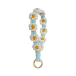 Load image into Gallery viewer, Daisy Flower Keychain Handwoven Wristlet Spring Coil N6G040