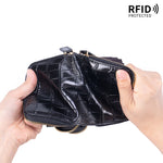 Load image into Gallery viewer, Crocodile Texture RFID Card Holder Zip Around Wallet N6G094
