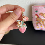 Load image into Gallery viewer, Handmade Strawberry Flower Zipper Pull Charm N6D048