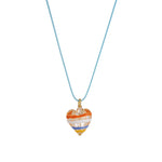 Load image into Gallery viewer, Enamel Drop Heart Necklace Glass Pendant Handmade S5P886