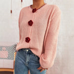 Load image into Gallery viewer, Floral Button Cardigan Women Pink Purple Street Style N5A877