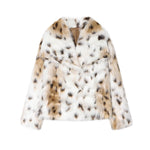 Load image into Gallery viewer, Faux Leopard Print Fur effect Jacket Short Plush Coat N5A723