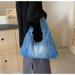 Load image into Gallery viewer, Women's Denim Shoulder Baguette Bag N6J194