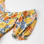 Load image into Gallery viewer, Floral V-neck Puff Sleeve Elegant Vacation Dress N6A033