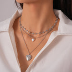 Load image into Gallery viewer, Vintage Faux Pearl Heart Layered Sweater Chain Women N6H149