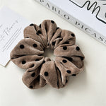 Load image into Gallery viewer, Velvet Polka Dot Scrunchy Women Retro Hair Tie S5P765