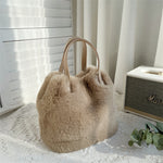 Load image into Gallery viewer, Bucket Tote Bag Women Large Capacity Faux Rabbit Fur S5P734