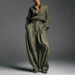 Load image into Gallery viewer, Military Green Shirt & Pants Set Women Unisex Style N5A610