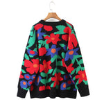 Load image into Gallery viewer, Oversized Floral Embroidered Sweater Women N5A854