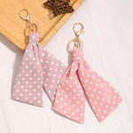 Load image into Gallery viewer, Polka Dot Fabric Bag Charm Keychain Accessory N6G114