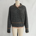 Load image into Gallery viewer, Half High Neck Color Block Sweater Women Casual Knit N5A876