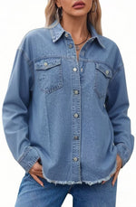 Load image into Gallery viewer, Vintage Washed Denim Jacket Women N6D167